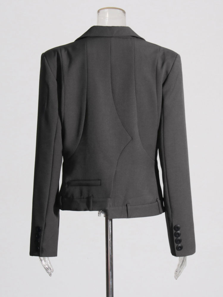 TWOTWINSTYLE Solid Lapel Tunic Coat High Waist Pants Temperament Two Piece Set