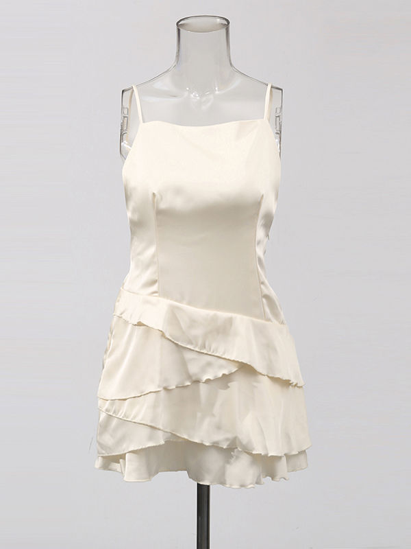 TWOTWINSTYLE Spliced Asymmetric Shawl Style Cloak Elegant Dress