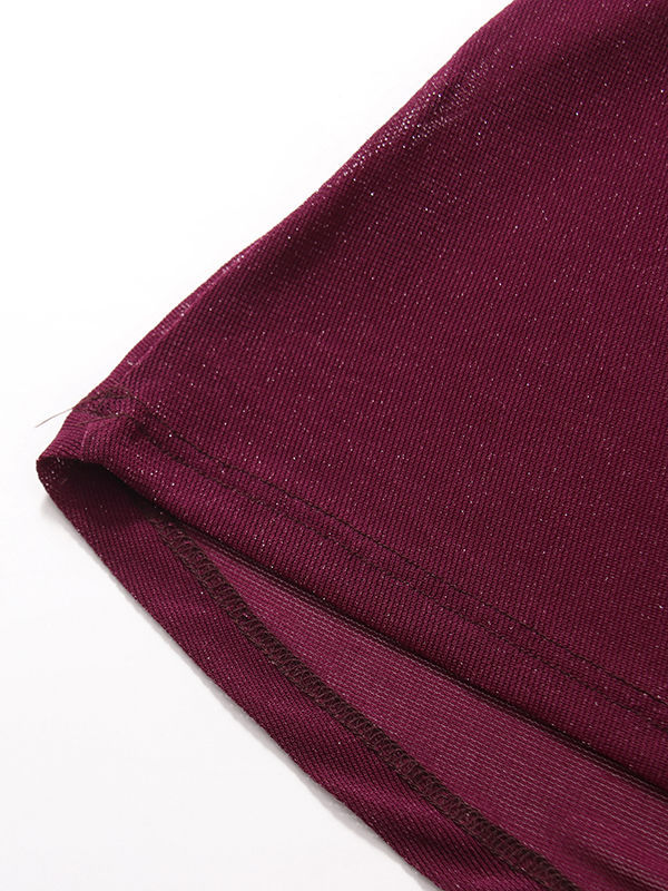 TWOTWINSTYLE Patchwork Bowknot Side Split Strapless Dress