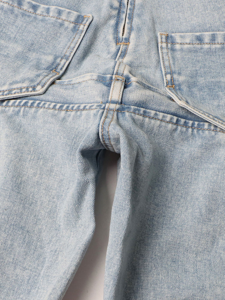 TWOTWINSTYLE High Waist Spliced Zipper Tapered Design Jeans
