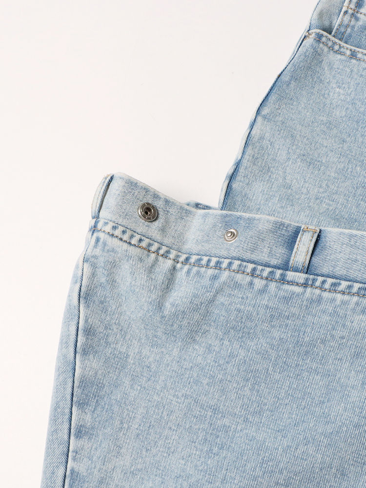 TWOTWINSTYLE High Waist Spliced Zipper Tapered Design Jeans