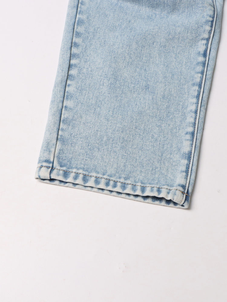 TWOTWINSTYLE High Waist Spliced Zipper Tapered Design Jeans