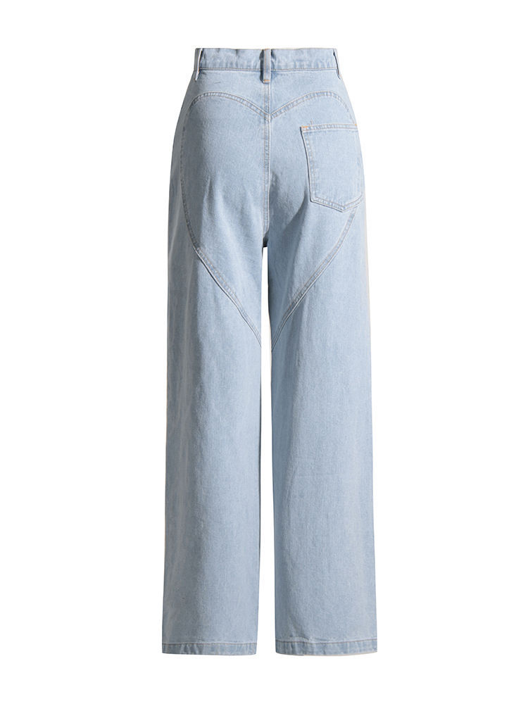 TWOTWINSTYLE Hollow Out High Waist Fashion Denim Pants
