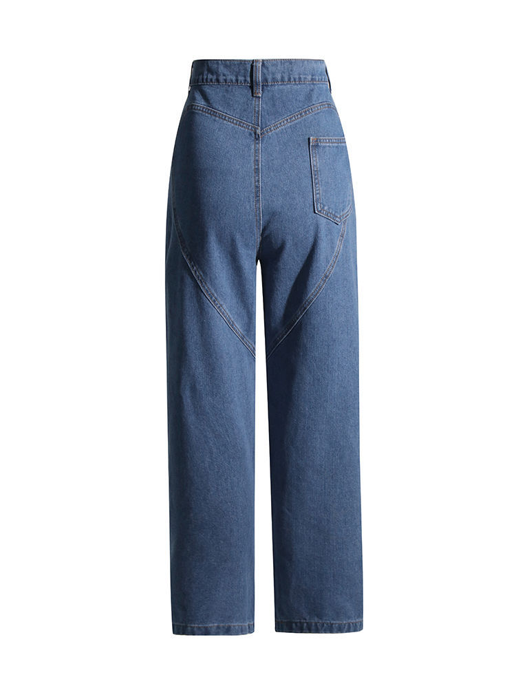 TWOTWINSTYLE Hollow Out High Waist Fashion Denim Pants