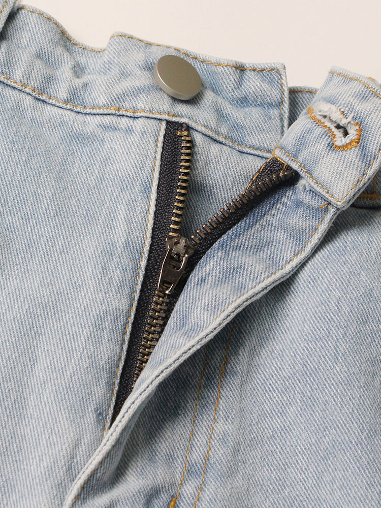 TWOTWINSTYLE Hollow Out High Waist Fashion Denim Pants