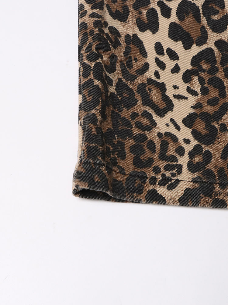 TWOTWINSTYLE Leopard High Waist Hollow Out Fashion Pants