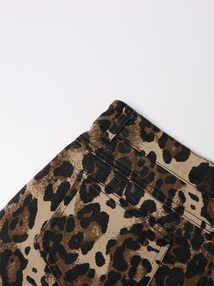 TWOTWINSTYLE Leopard High Waist Hollow Out Fashion Pants