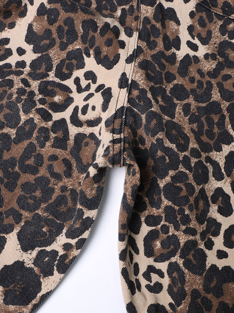 TWOTWINSTYLE Leopard High Waist Hollow Out Fashion Pants