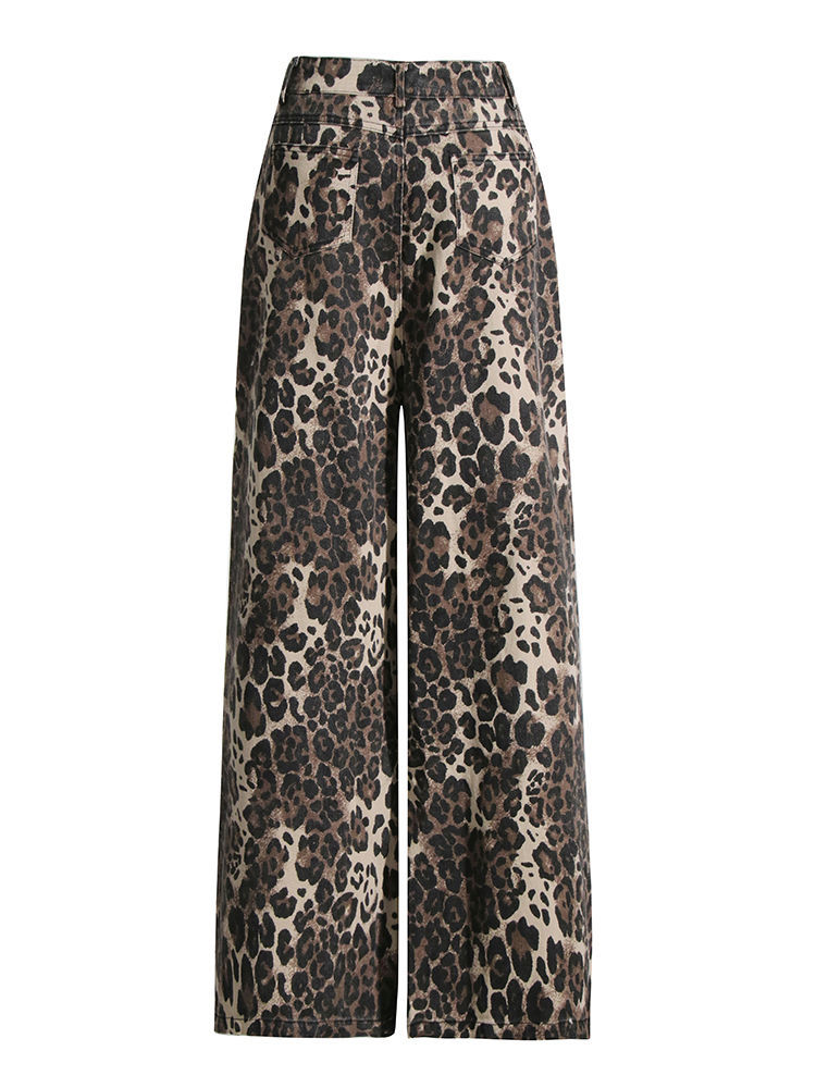 TWOTWINSTYLE Leopard High Waist Hollow Out Fashion Pants