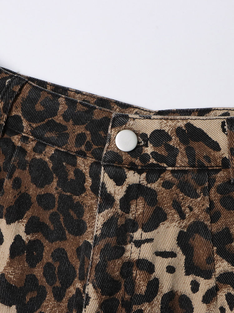 TWOTWINSTYLE Leopard High Waist Hollow Out Fashion Pants