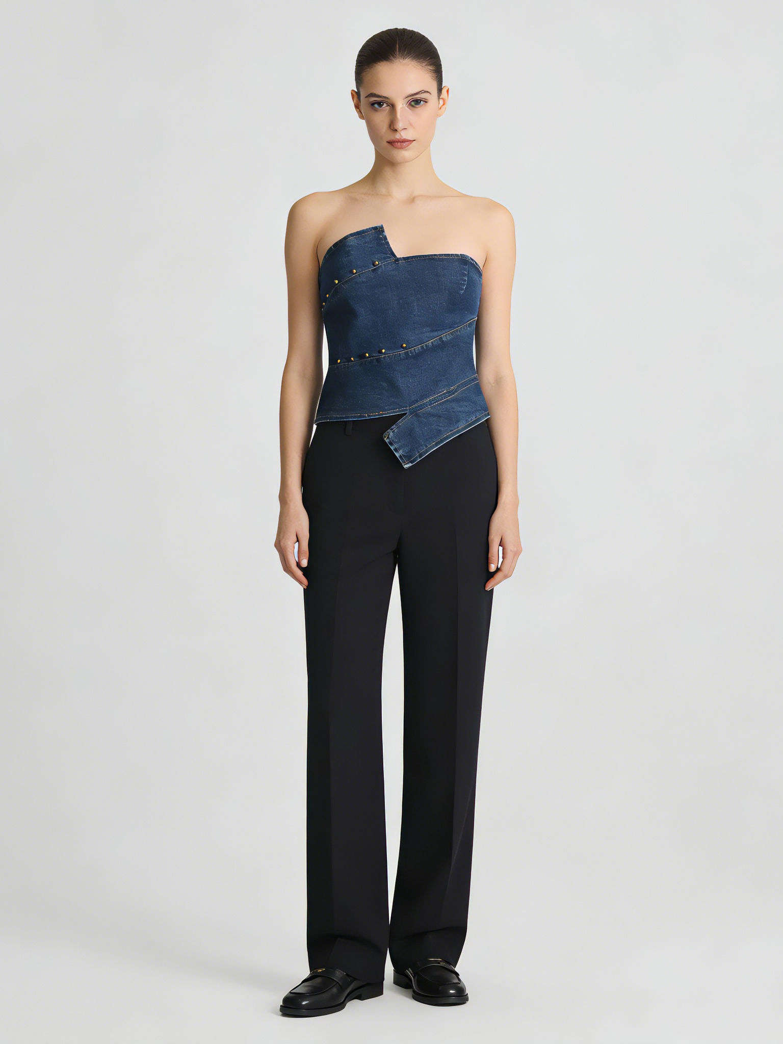TWOTWINSTYLE Off Shoulder Irregular Tunic Sexy Vest