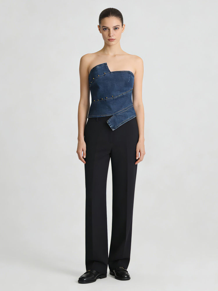 TWOTWINSTYLE Off Shoulder Irregular Tunic Sexy Vest