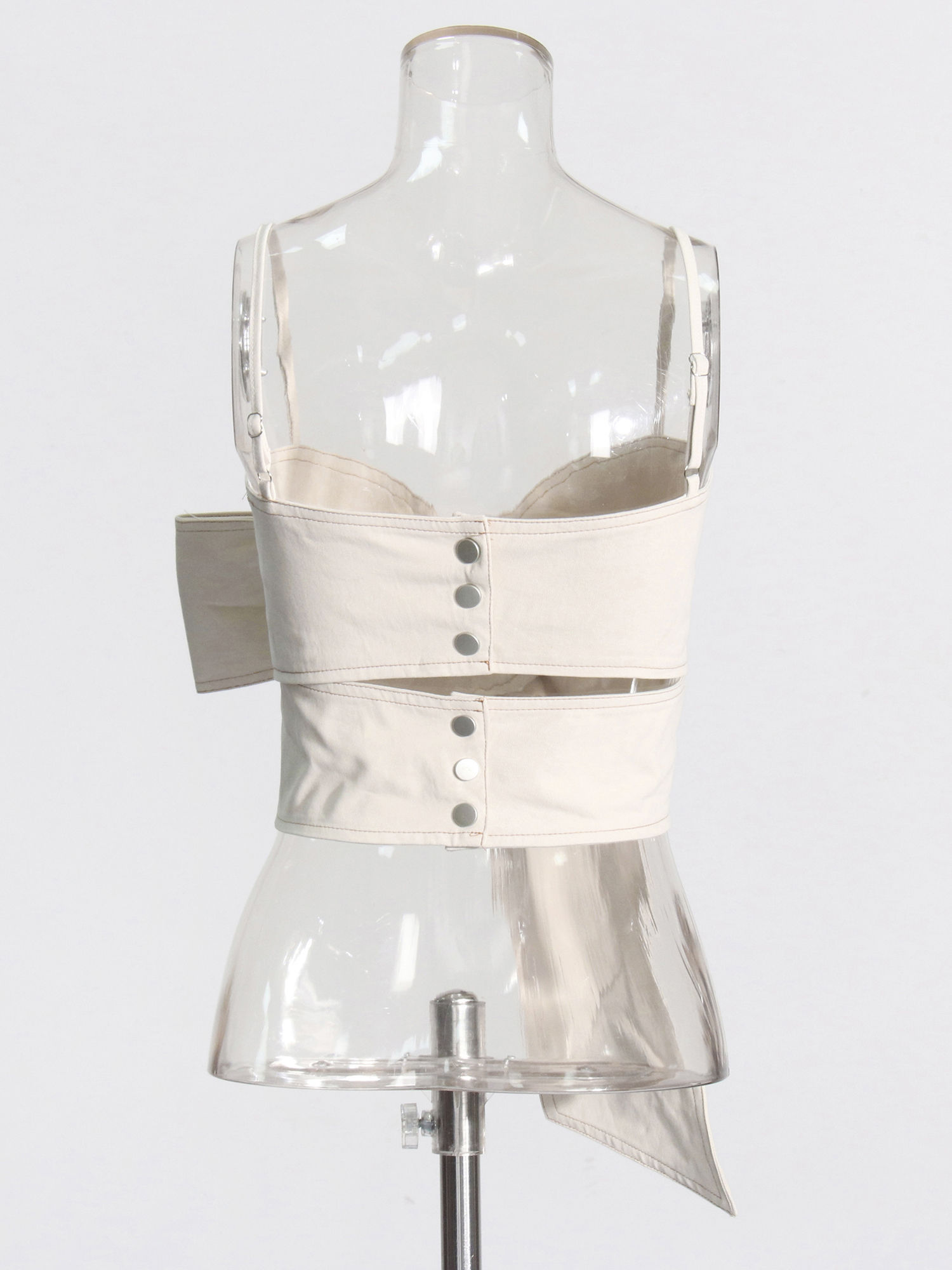 TWOTWINSTYLE Off Shoulder Spliced Bowknot Sexy Vest