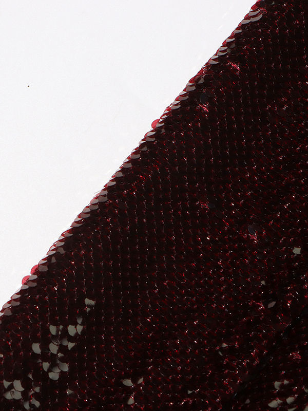 TWOTWINSTYLE Solid Long Sleeve Lapel Patchwork Sequins Vintage Coat
