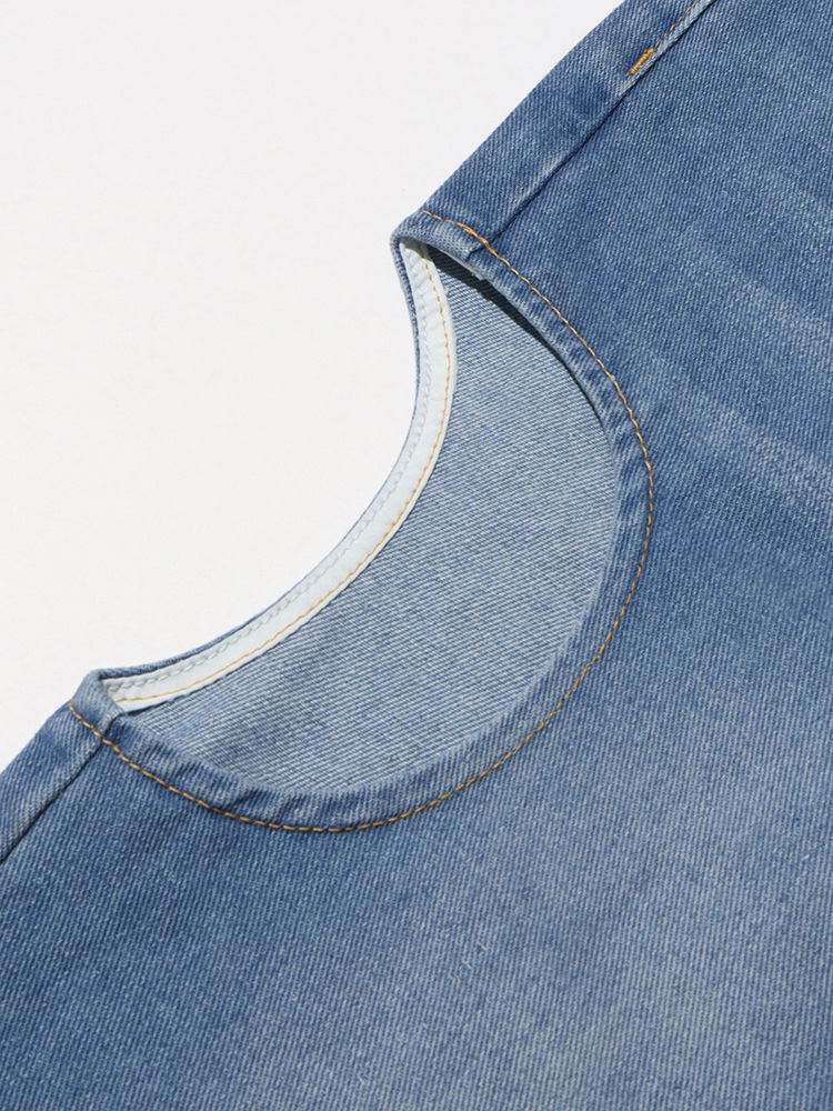 TWOTWINSTYLE Hollow Out Loose High Waist Casual Jeans