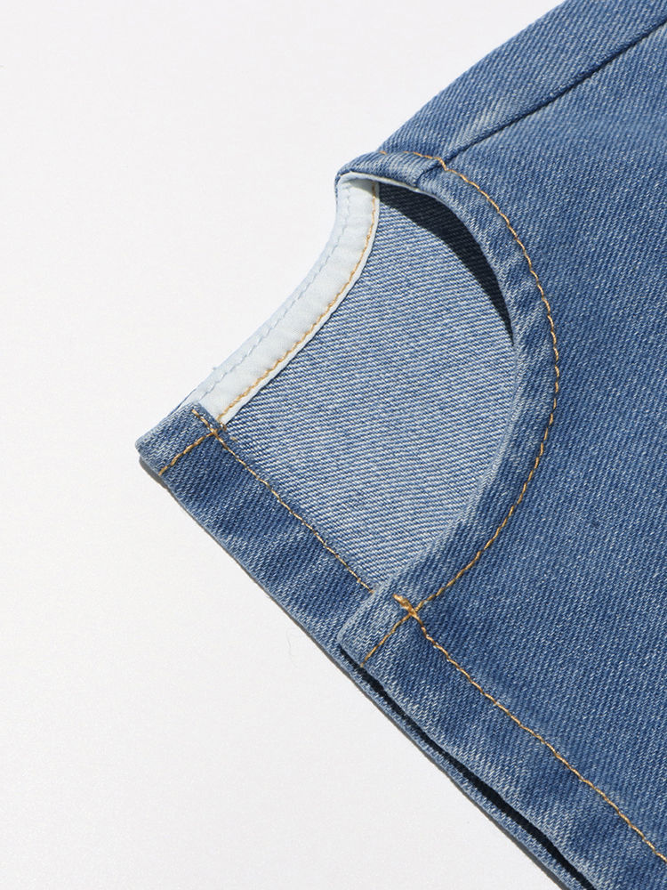 TWOTWINSTYLE Hollow Out Loose High Waist Casual Jeans