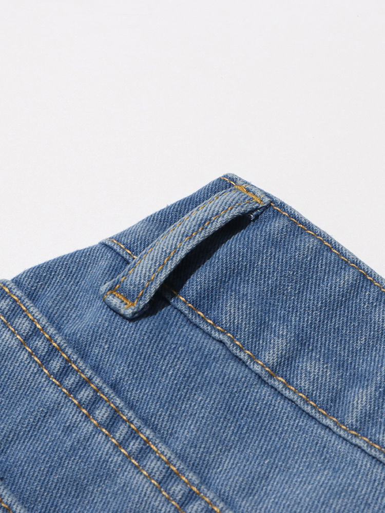 TWOTWINSTYLE Hollow Out Loose High Waist Casual Jeans