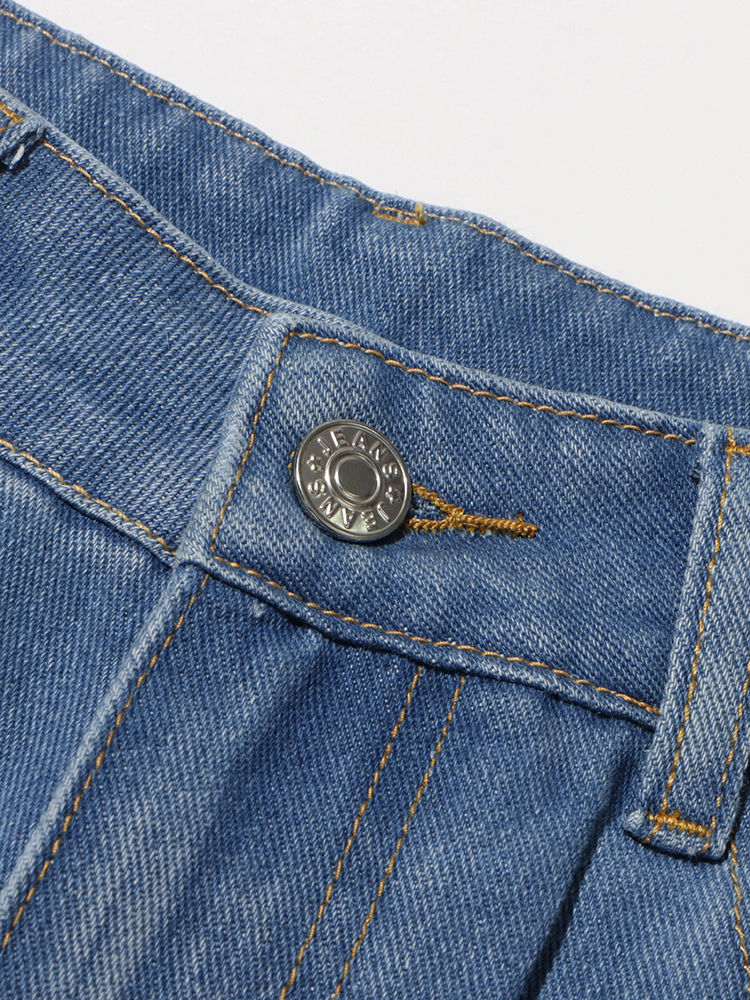 TWOTWINSTYLE Hollow Out Loose High Waist Casual Jeans