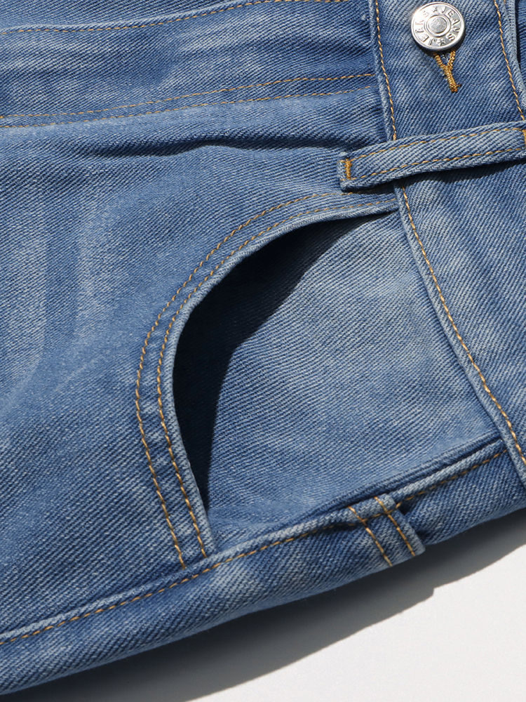 TWOTWINSTYLE Hollow Out Loose High Waist Casual Jeans
