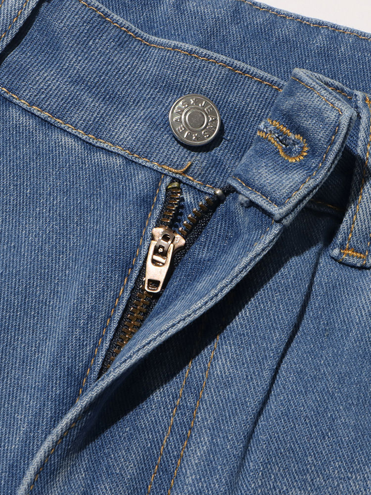 TWOTWINSTYLE Hollow Out Loose High Waist Casual Jeans
