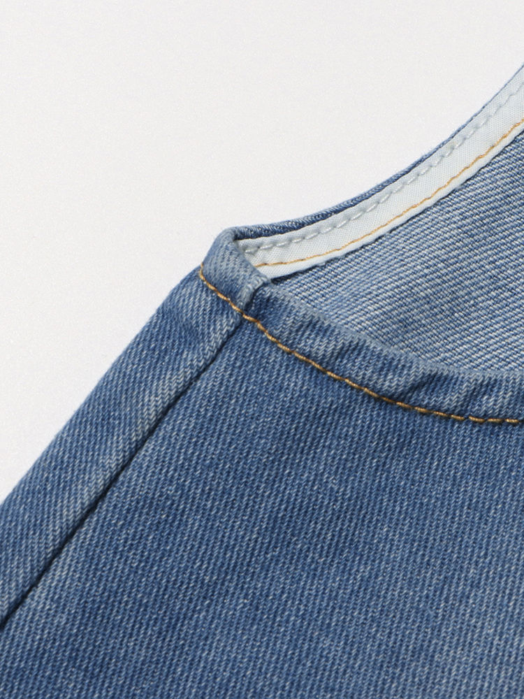TWOTWINSTYLE Hollow Out Loose High Waist Casual Jeans