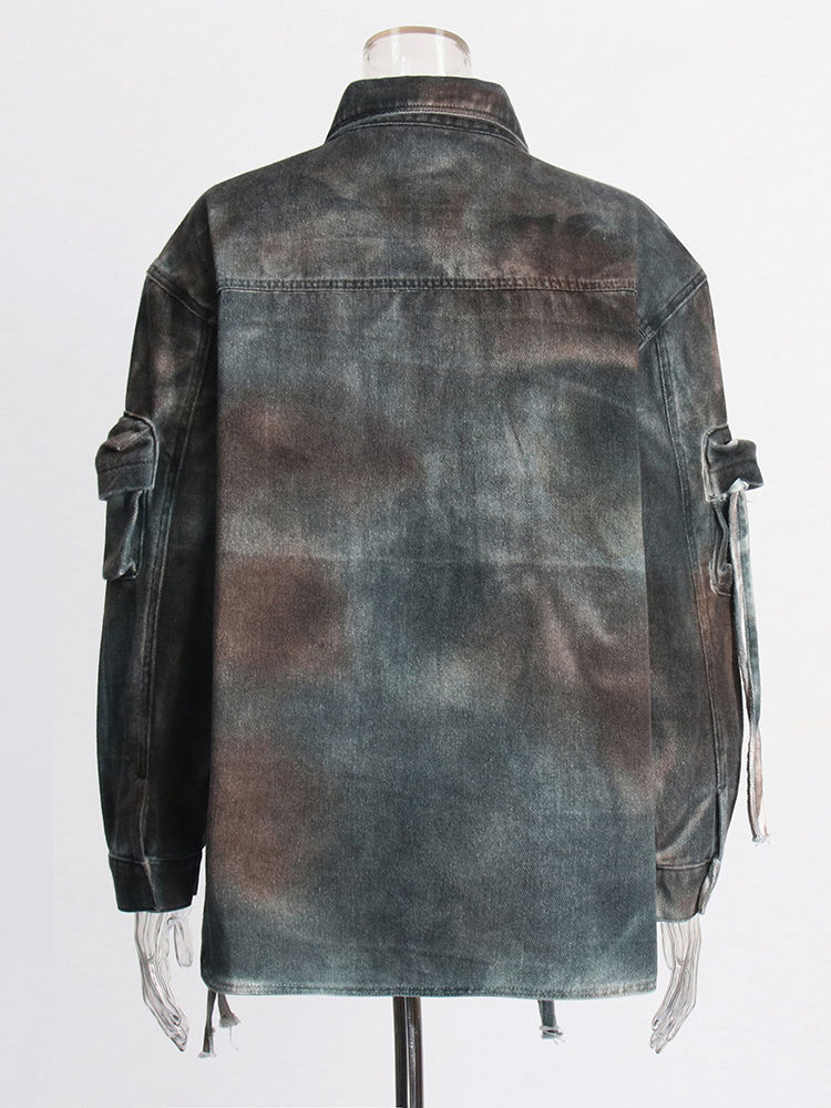TWOTWINSTYLE Lapel Camouflage Patchwork Pocket Designer Coat