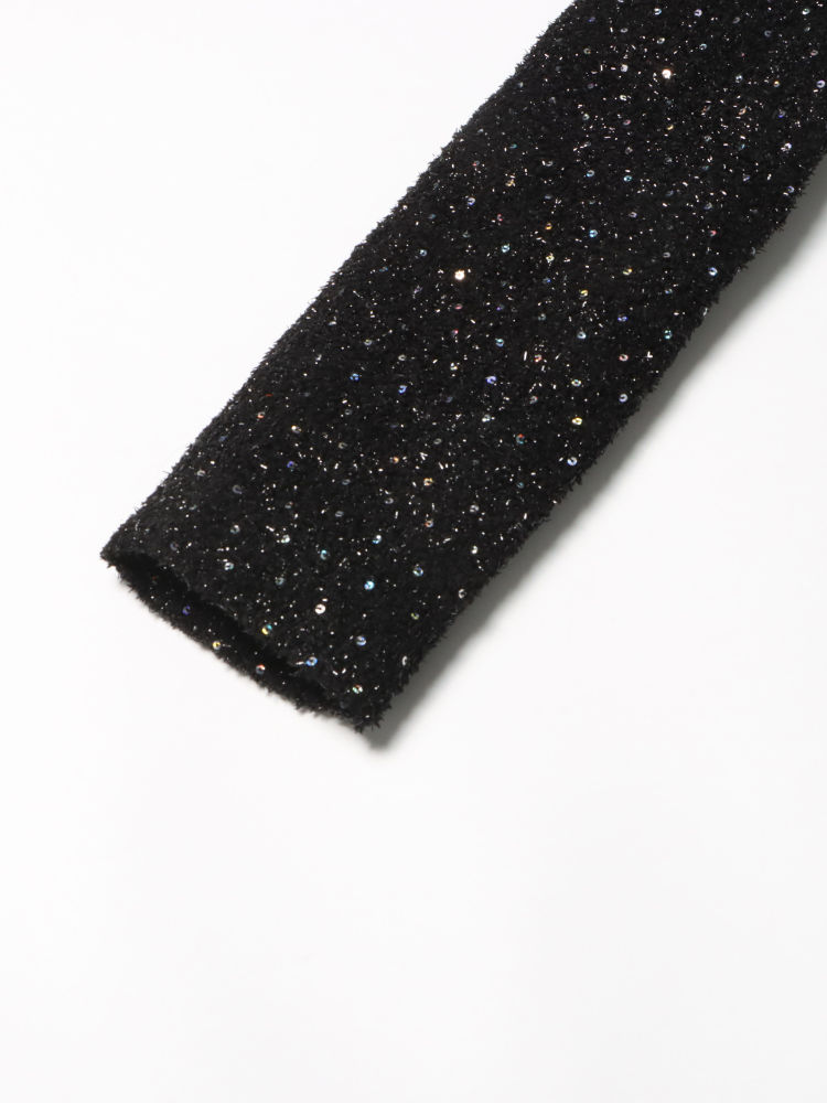 TWOTWINSTYLE Lapel Hit Color Patchwork Pearl Temperament Dress