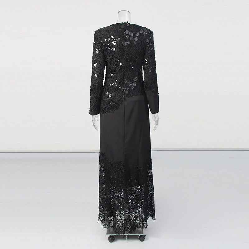 TWOTWINSTYLE Retro Flower Fish Tail Maxi Dress