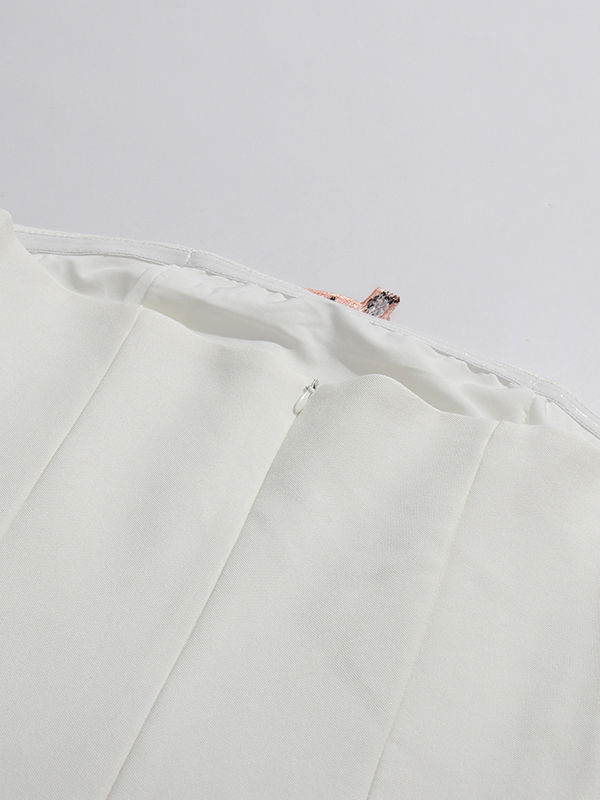 TWOTWINSTYLE Solid Sleeveless Spliced Embroidered Patch Tunic Elegant Dress