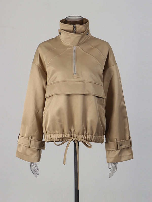 TWOTWINSTYLE Casual Loose Stand Collar Cost