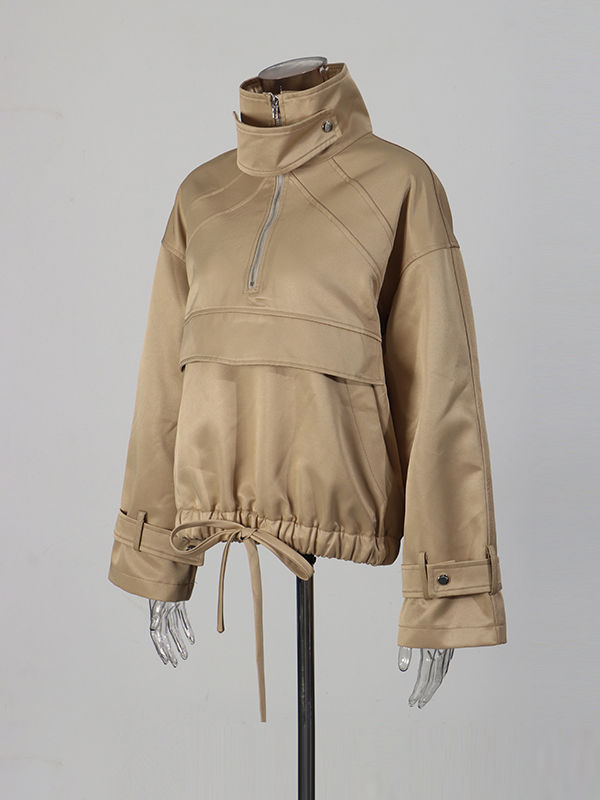 TWOTWINSTYLE Casual Loose Stand Collar Cost
