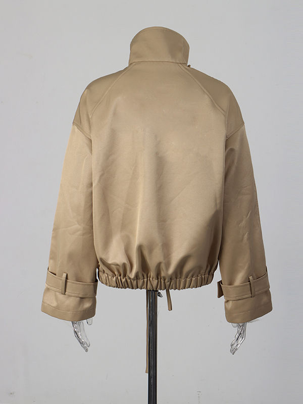 TWOTWINSTYLE Casual Loose Stand Collar Cost