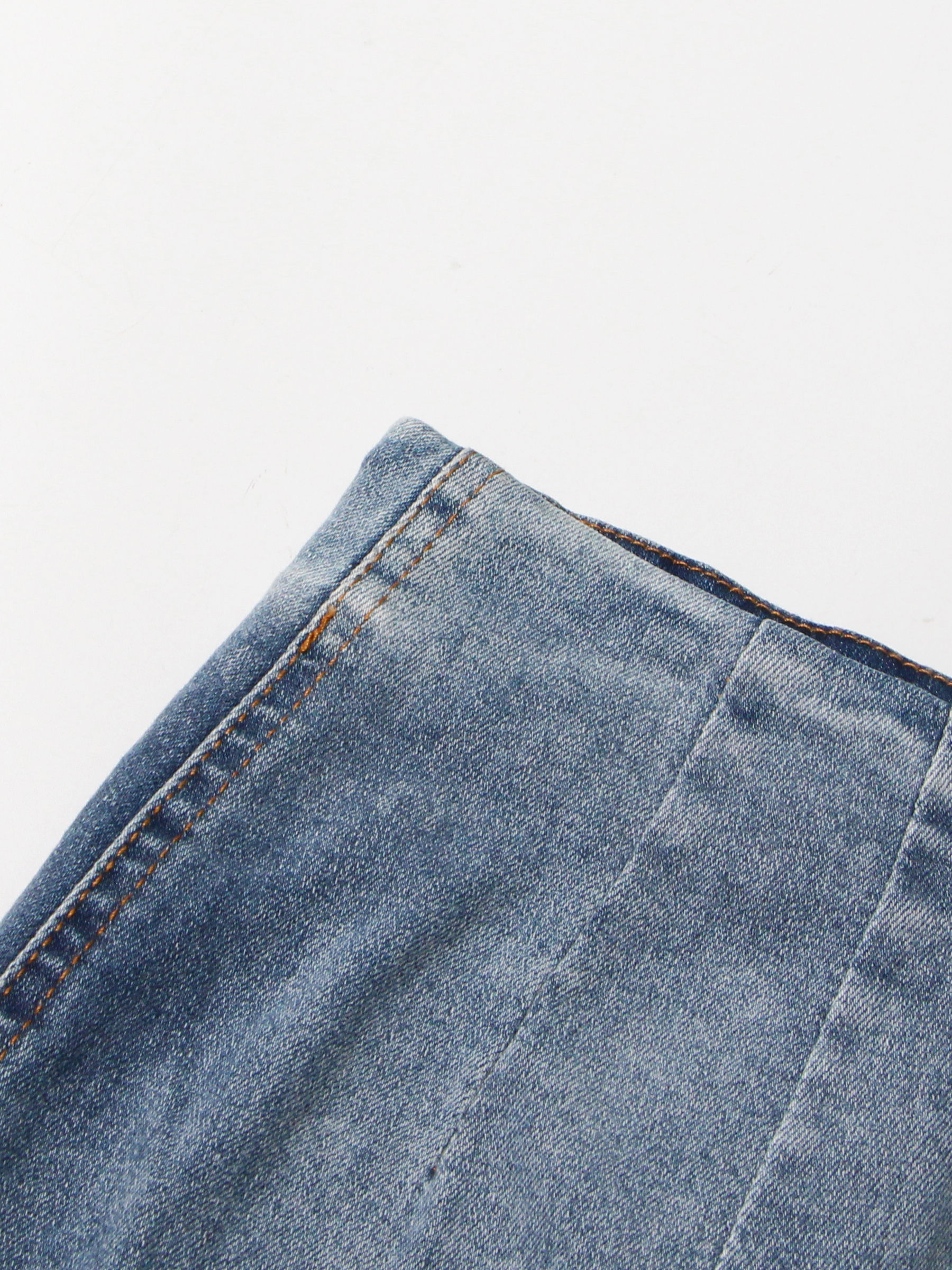 TWOTWINSTYLE Hit Color High Waist Casual Denim Skirt