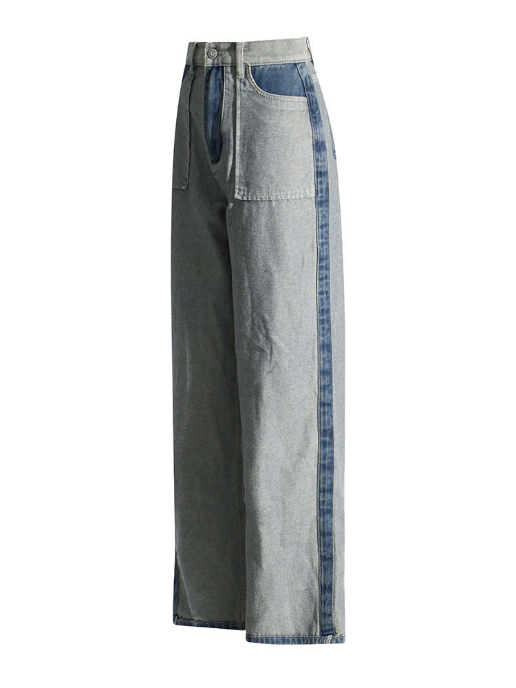 TWOTWINSTYLE Hit Color High Waist Loose Fashion Pants