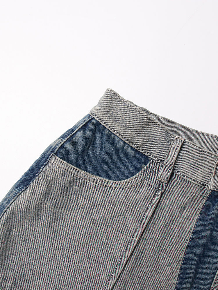 TWOTWINSTYLE Hit Color High Waist Loose Fashion Pants