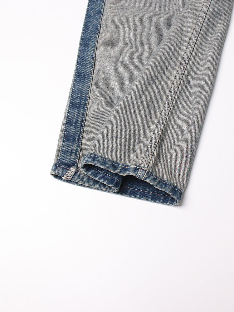 TWOTWINSTYLE Hit Color High Waist Loose Fashion Pants