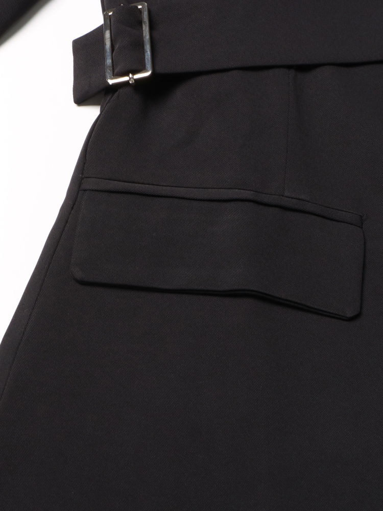 TWOTWINSTYLE Lapel Hollow Out Irregular Hem Designer Coat
