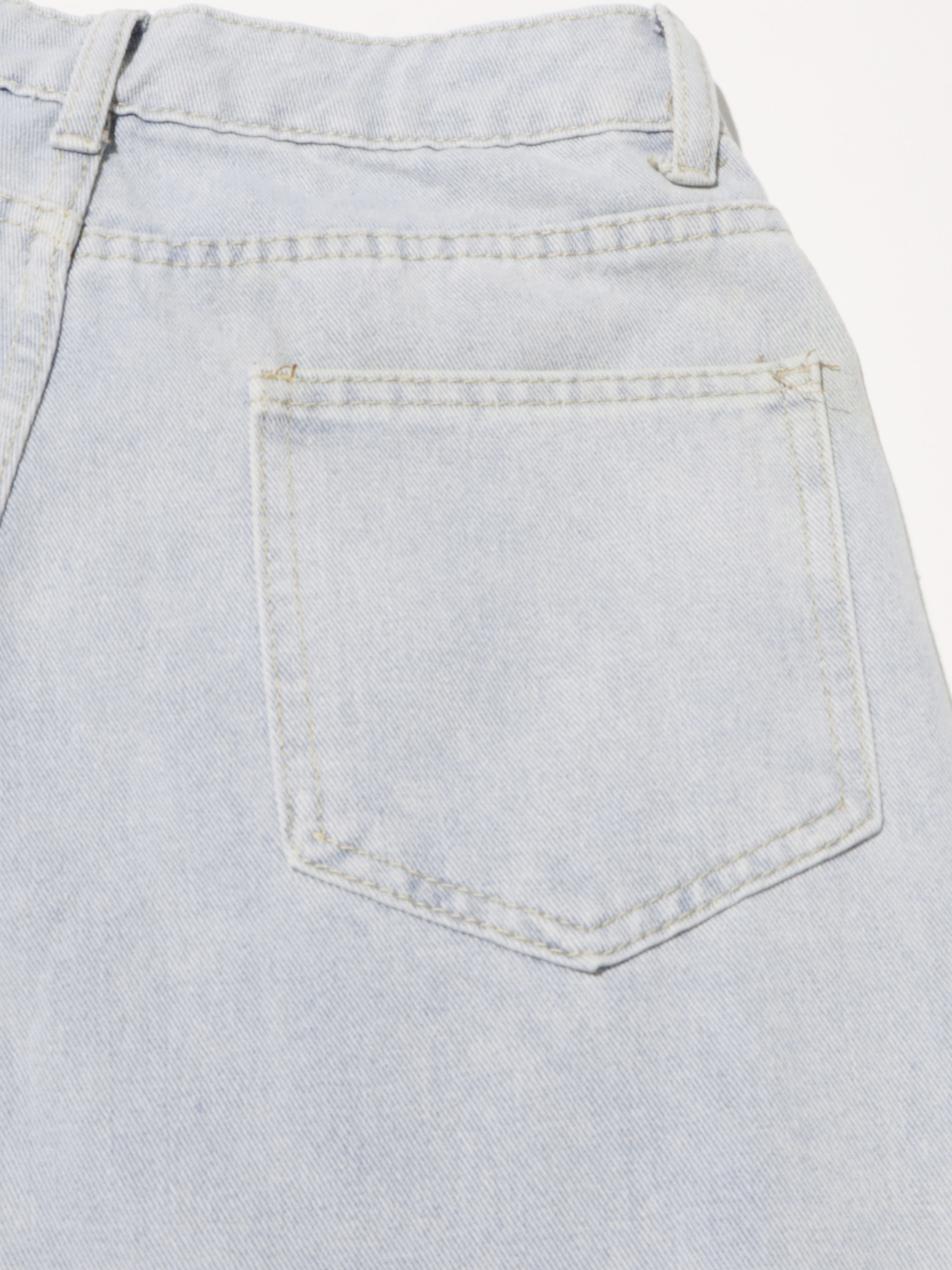 TWOTWINSTYLE Loose Patchwork Pocket Fashion Wide Leg Jeans