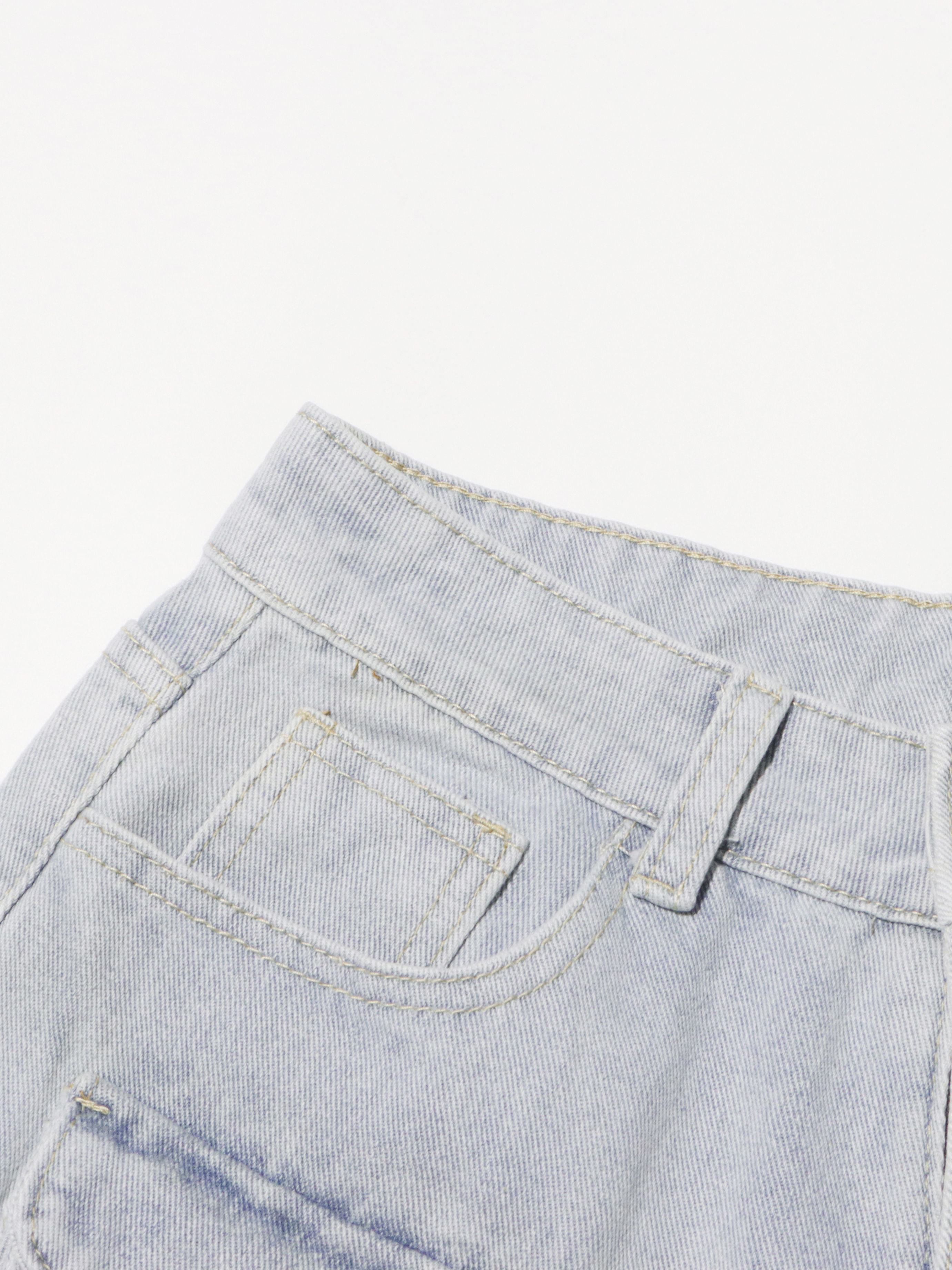 TWOTWINSTYLE Loose Patchwork Pocket Fashion Wide Leg Jeans