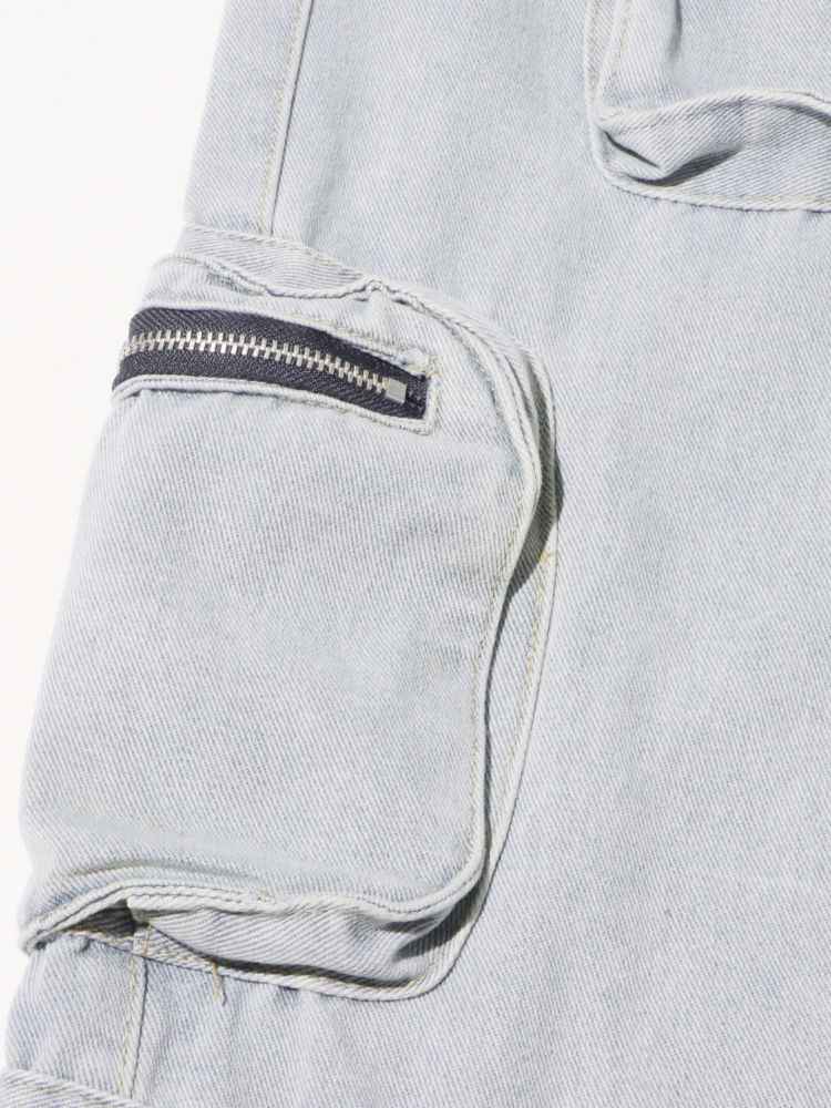 TWOTWINSTYLE Loose Patchwork Pocket Fashion Wide Leg Jeans