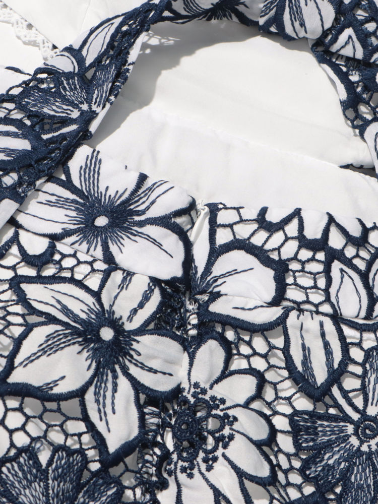 TWOTWINSTYLE Off Shoulder Patchwork Embroidery Print Elegant Dress