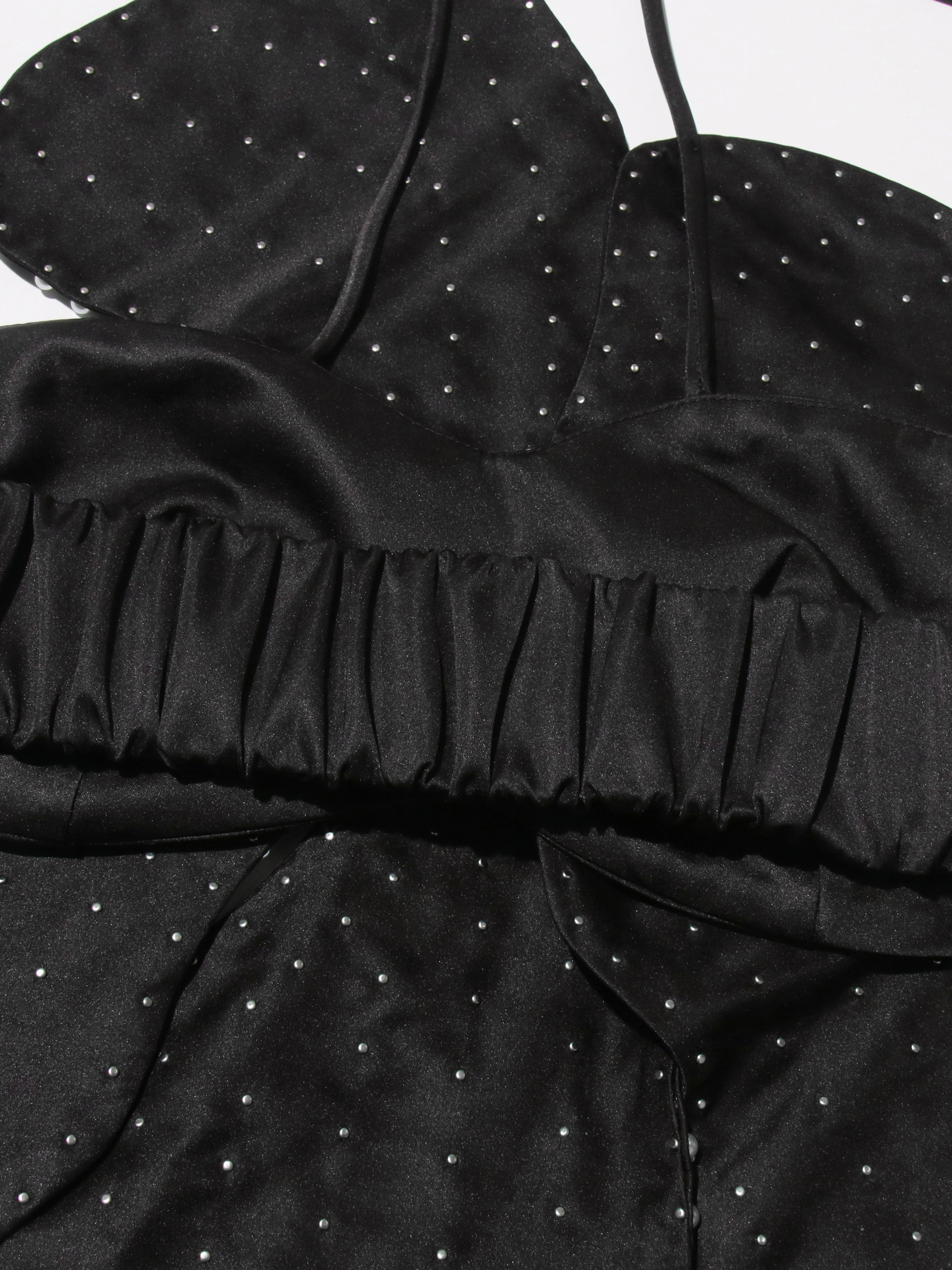 TWOTWINSTYLE Off Shoulder Patchwork Pearl Sexy Vest