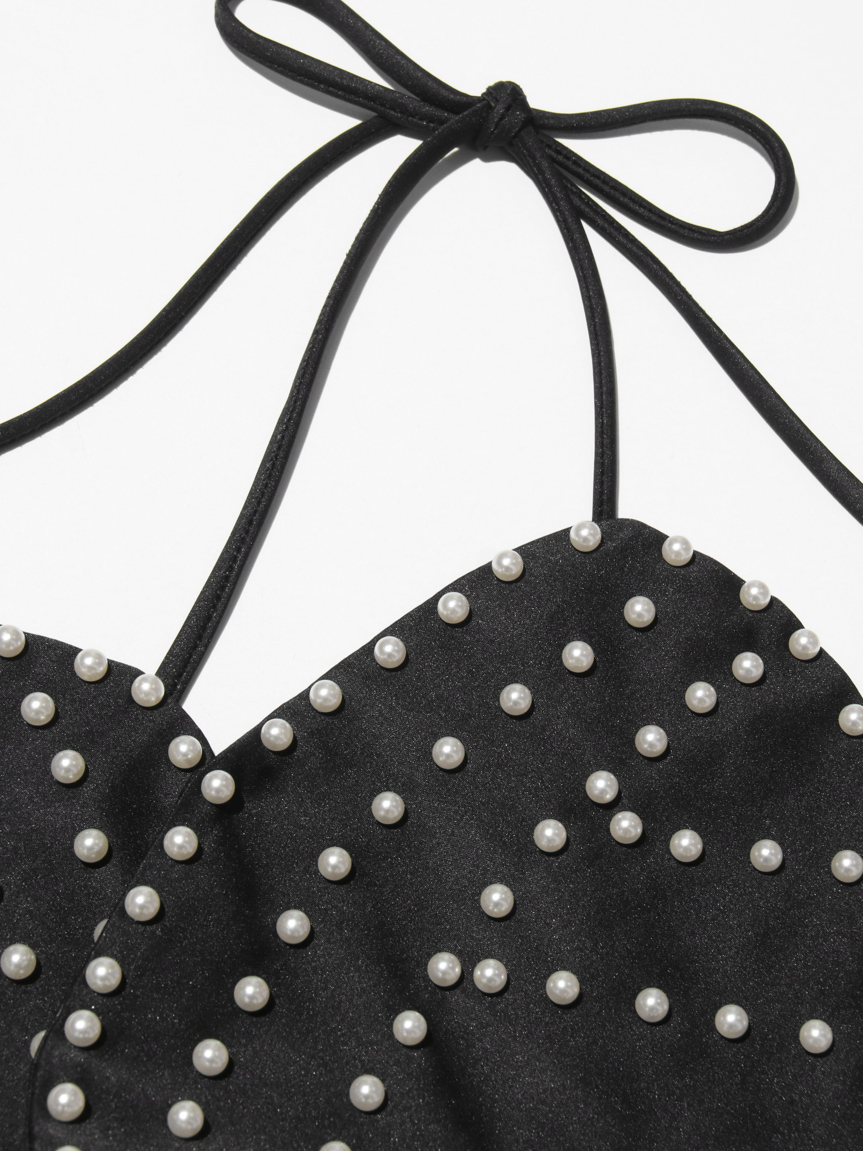 TWOTWINSTYLE Off Shoulder Patchwork Pearl Sexy Vest
