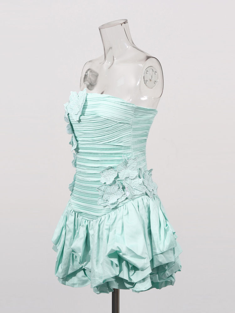 TWOTWINSTYLE Off Shoulder Spliced Flower Slimming Fashion Dress