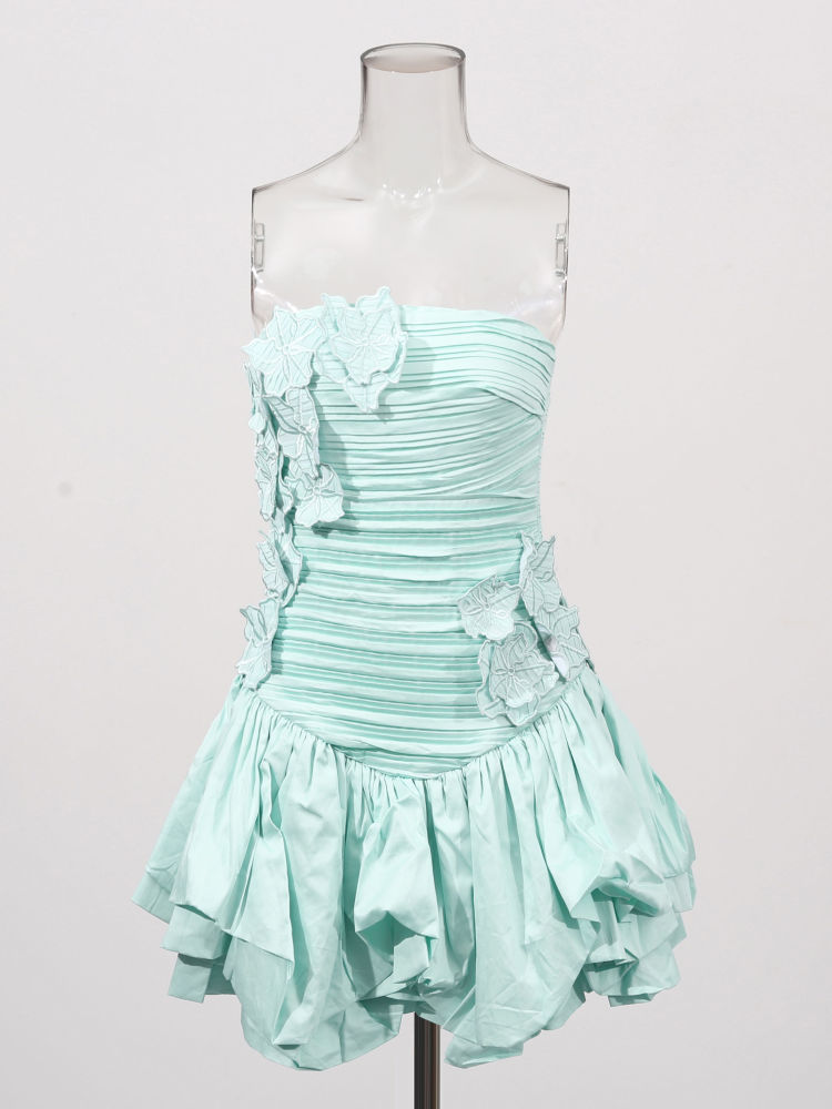 TWOTWINSTYLE Off Shoulder Spliced Flower Slimming Fashion Dress