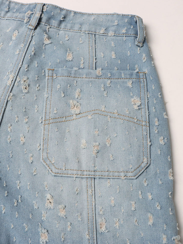 TWOTWINSTYLE Solid Hollow Out Patchwork Zipper Chic Jeans