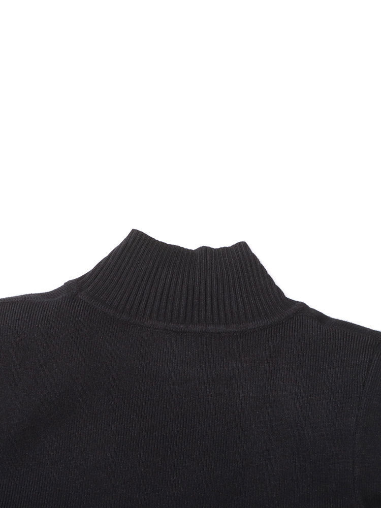 TWOTWINSTYLE Stand Collar Long Sleeve Spliced Belt Fashion Dress