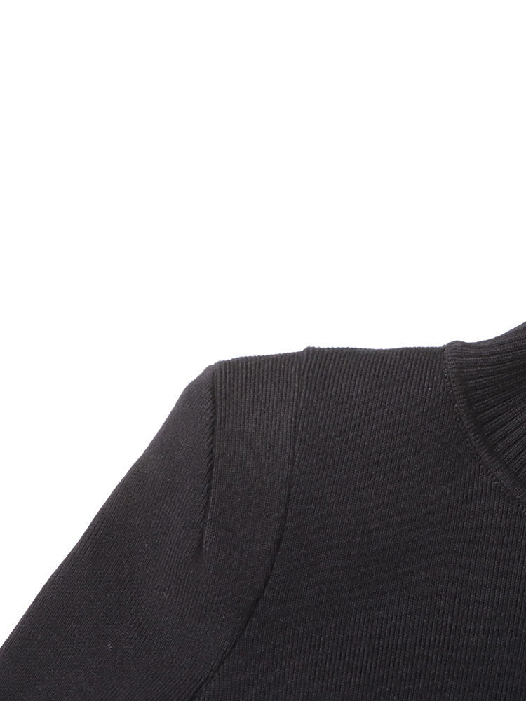 TWOTWINSTYLE Stand Collar Long Sleeve Spliced Belt Fashion Dress