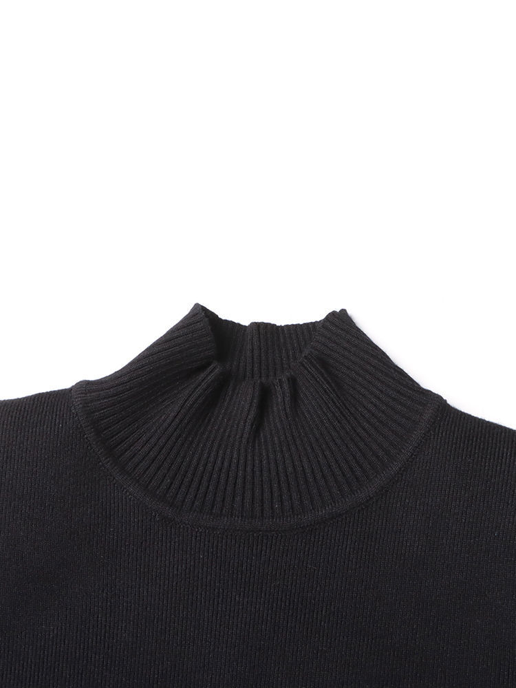 TWOTWINSTYLE Stand Collar Long Sleeve Spliced Belt Fashion Dress