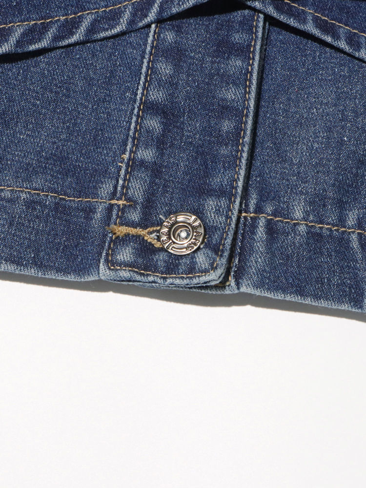 TWOTWINSTYLE V Neck High Waist Designer Crop Denim Coat
